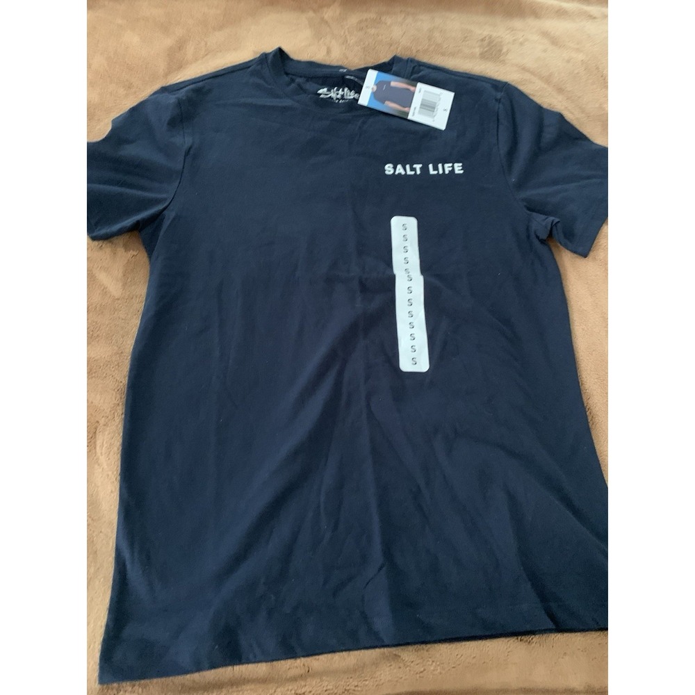 Salt Life Mens Navy Blue American Flag Sailfish Graphic T-Shirt Size Small NWT